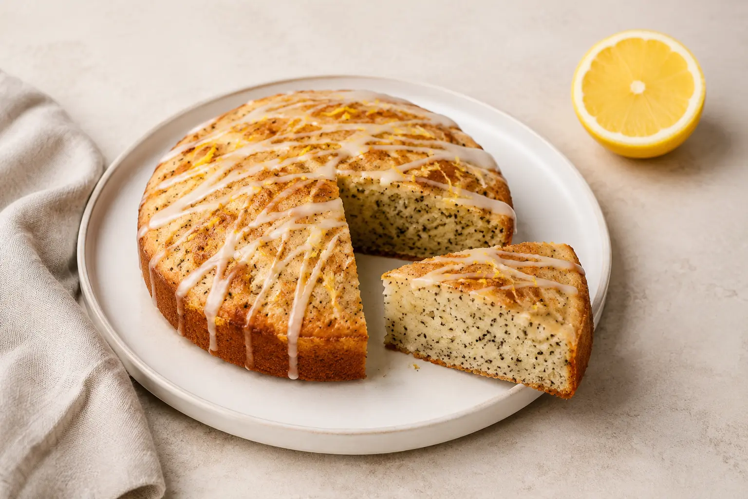 Citroen-maanzaadcake als voorbeeld van een recept op Airfryer Bijbel