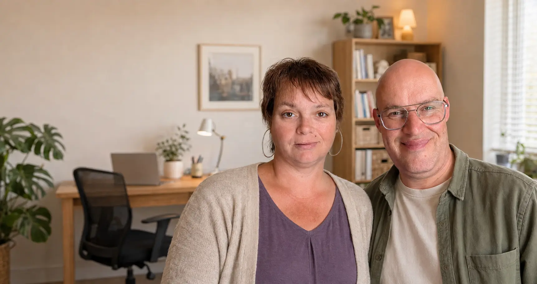 Gerda en Andy van Xenid in hun werkruimte